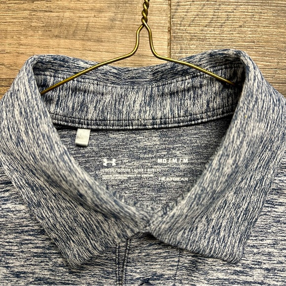 Under Armour Heathered Blue Golf Shirt Size Medium - Picture 2 of 3